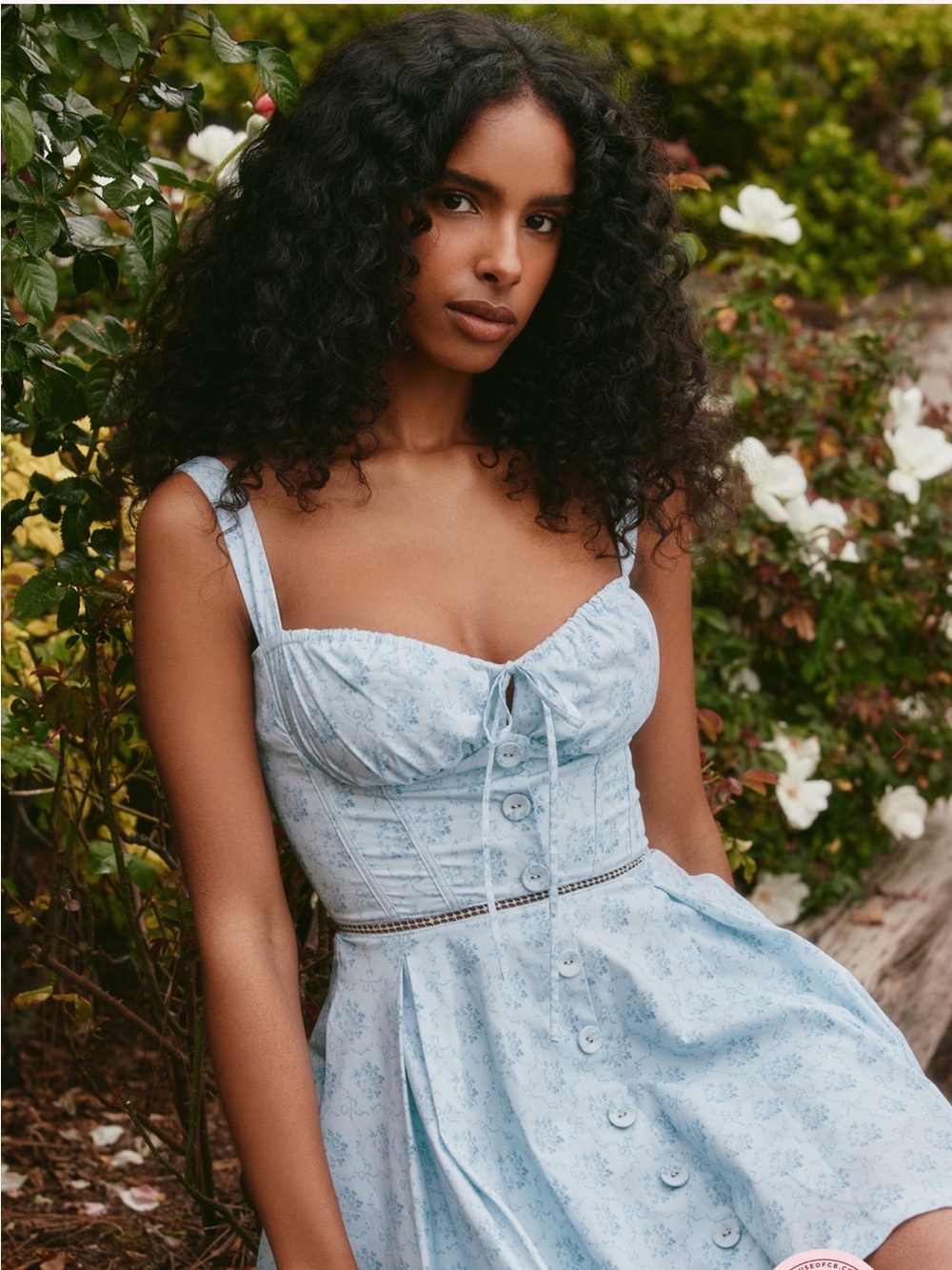 House of CB Light Blue Floral Mini Dress - Picture 2 of 2